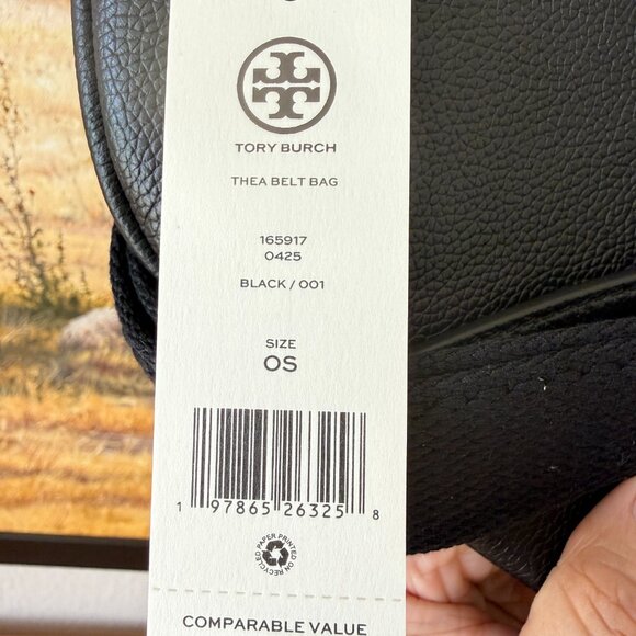 Best Price‼️Tory Burch Thea Belt Bag 165917 Pebbled Leather Black $395 - Picture 9 of 9